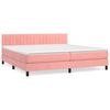 vidaXL Box Spring Bed with Mattress Pink 200x200 cm Velvet
