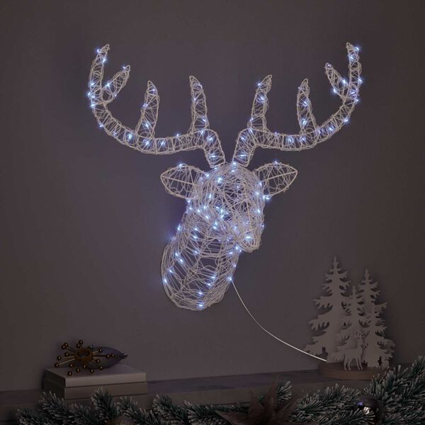 vidaXL Reindeer Head Cold white 68 x 36.5 x62.5 cm Acrylic