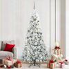 vidaXL Artificial Hinged Christmas Tree White 210 cm PE and PVC