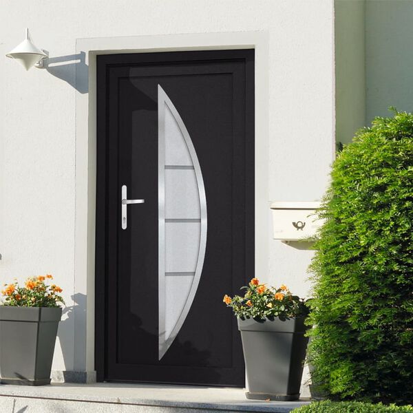 vidaXL Front Door Anthracite 98x200 cm PVC