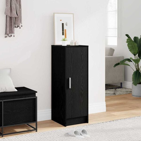 vidaXL Shoe Cabinet Black Oak 32 x 35 x 92 cm Engineered Wood