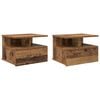 vidaXL Floating Nightstand 2 pcs Old Wood 40 x 31 x 28 cm