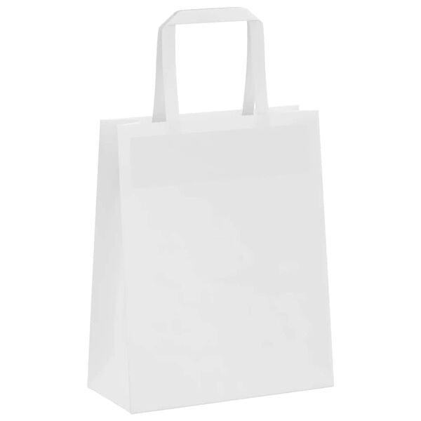 vidaXL Paper Bags 50 pcs with Handles White 18x8x22 cm