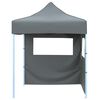 vidaXL Professional Folding Party Tent with 2 Sidewalls 2x2 m Steel Anthracite