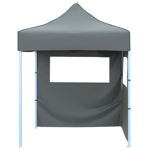 vidaXL Professional Folding Party Tent with 2 Sidewalls 2x2 m Steel Anthracite