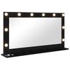 vidaXL Vanity Mirror Rectangular Black Oak 100 x 55 x 18 cm