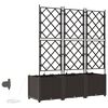 vidaXL Garden Planter 3 pcs Brown Steel