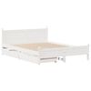 vidaXL Bed Frame without Mattress White 135x190 cm Double Solid Wood Pine