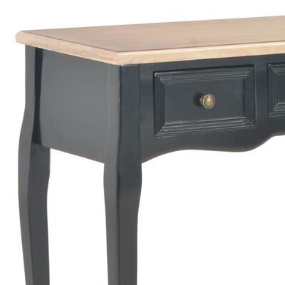 vidaXL Dressing Console Table with 3 Drawers Black