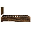 vidaXL Bed Frame with Drawer Smoked Oak 135 x 190 cm Engineered Wood