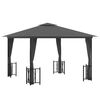 vidaXL Gazebo with Sidewalls&Double Roofs 3x3 m Anthracite