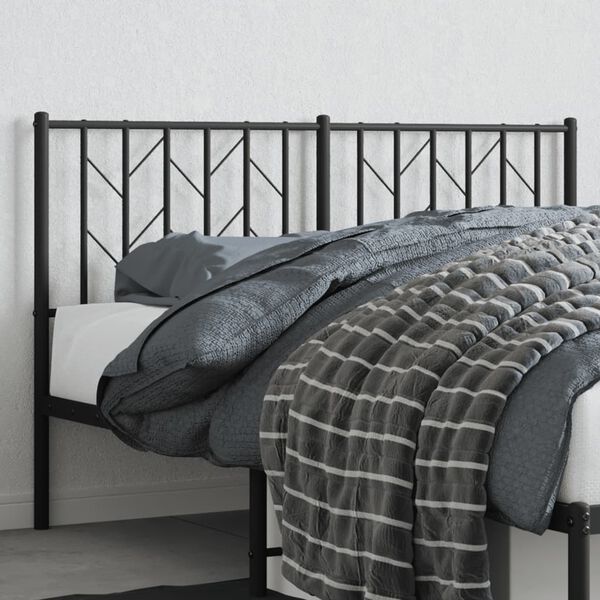vidaXL Metal Replace Headboard Black 140 cm