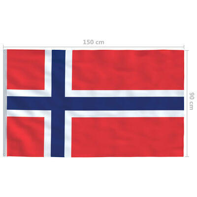 vidaXL Norway Flag and Pole Aluminium 4 m