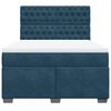 vidaXL Box Spring Bed with Mattress Blue 140x190 cm Velvet