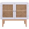vidaXL Sideboard White 88.5x40x80 cm MDF and Rattan