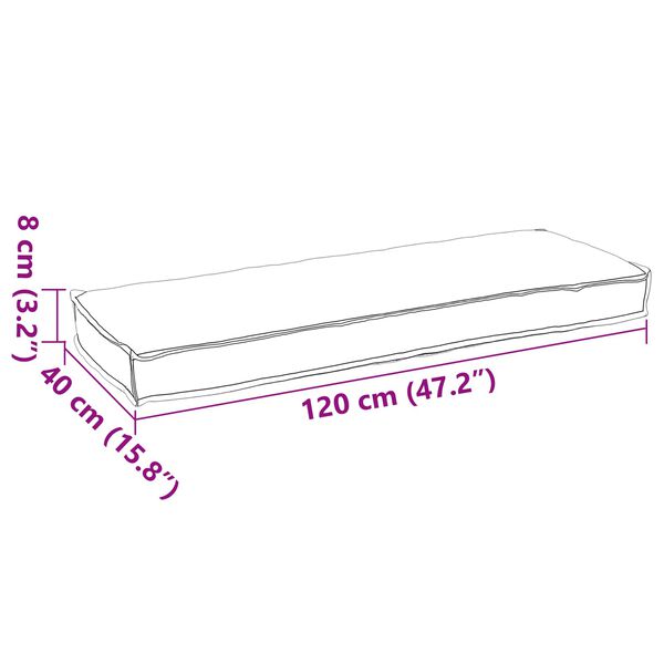vidaXL Pallet Cushion for Bench Grey 120 x 40 x 8 cm Oxford fabric