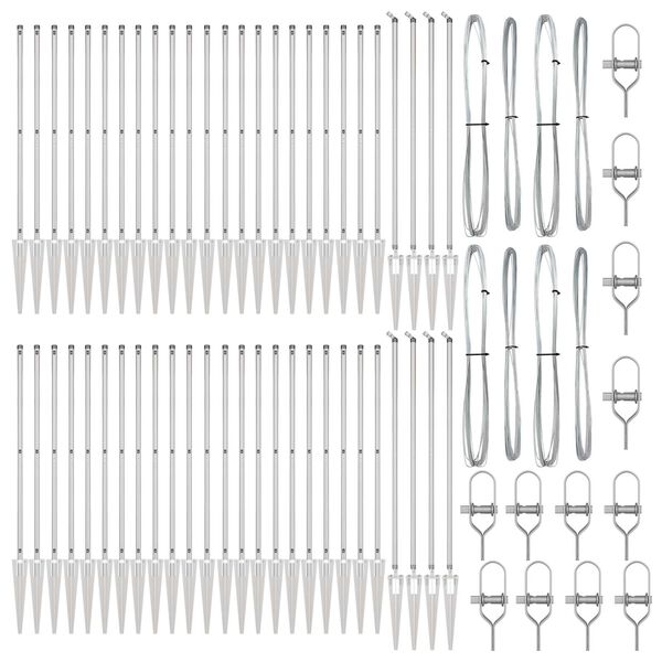 vidaXL Fence Post Other 52 pcs Grey 3.2 x 3.2 x 180 cm Steel