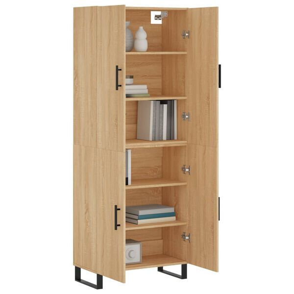 vidaXL Highboard Sonoma Oak 69.5x34x180 cm Engineered Wood