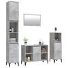 vidaXL 4 Piece Bathroom Furniture Set Concrete Grey Engineered Wood