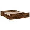 vidaXL Bed Frame with Drawers without Mattress Smoked Oak 200x200 cm
