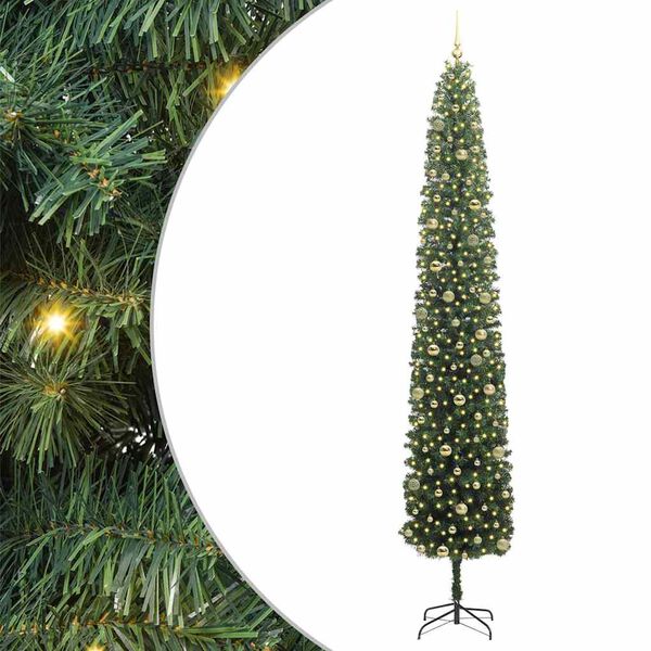 vidaXL Artificial Christmas Tree with 300 LEDs with Stand Green 300 cm