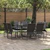 vidaXL Garden Dining Set 9 pcs Black Steel
