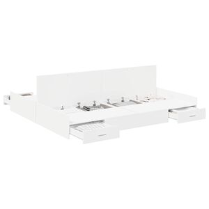 vidaXL Storage Bed Frame White 180 x 200 cm Engineered Wood