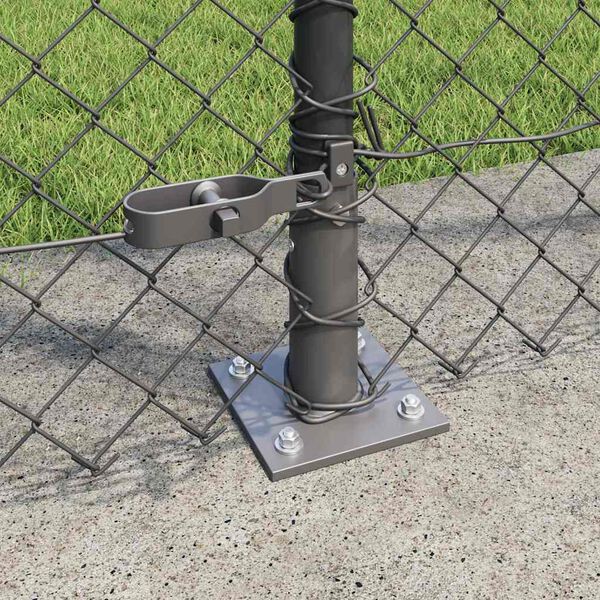 vidaXL Fence Post Grey 10 x 1.5 m (40 x 40 mm mesh) Steel and PVC