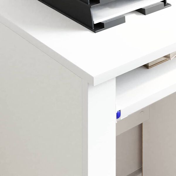 vidaXL Desk with Wheels White 91 x 50 x 77 cm Engineered Wood