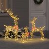 vidaXL Reindeer Family 3 pcs Warm white 67 x 26 x 127 cm PET
