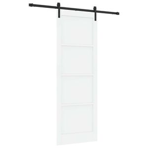 vidaXL Sliding Door 83 x 232 cm Solid Pine Wood White and Black