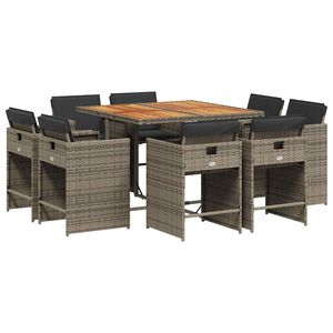 vidaXL Garden Dining Set | Grey, Brown, Dark Grey