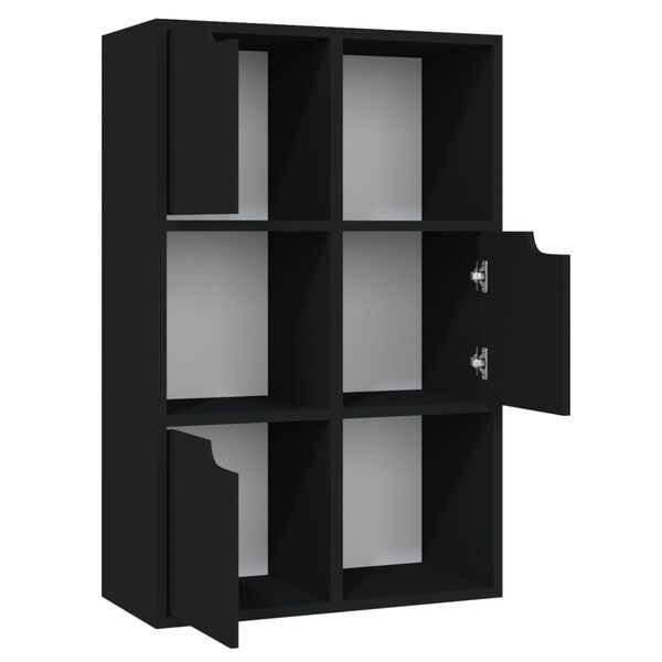 vidaXL Bookshelf Black 60x27.5x88 cm Engineered Wood