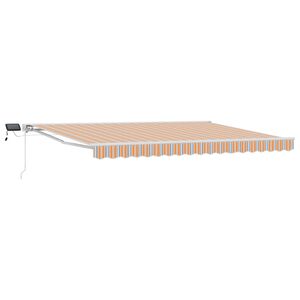 vidaXL Manual Awning Frame with LEDs Orange and Grey 4 x 3.5 m