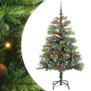 vidaXL Artificial Christmas Tree 150 LEDs Warm White PVC and Metal
