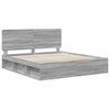vidaXL Bed Frame Grey Sonoma 180 x 200 cm Solid Pine Wood