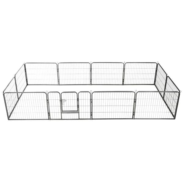 vidaXL Dog Playpen 12 Panels Steel 80x60 cm Black