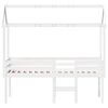 vidaXL High Sleeper Bed without Mattress White 90x200 cm Solid Wood Pine