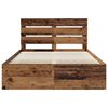 vidaXL Bed Frame with Headboard Old Wood 140 x 190 cm Solid Pine Wood