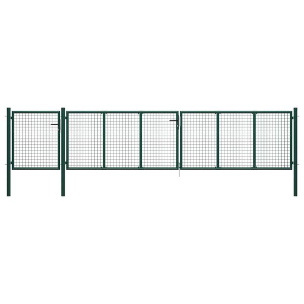 vidaXL Garden Gate Steel 500x75 cm Green