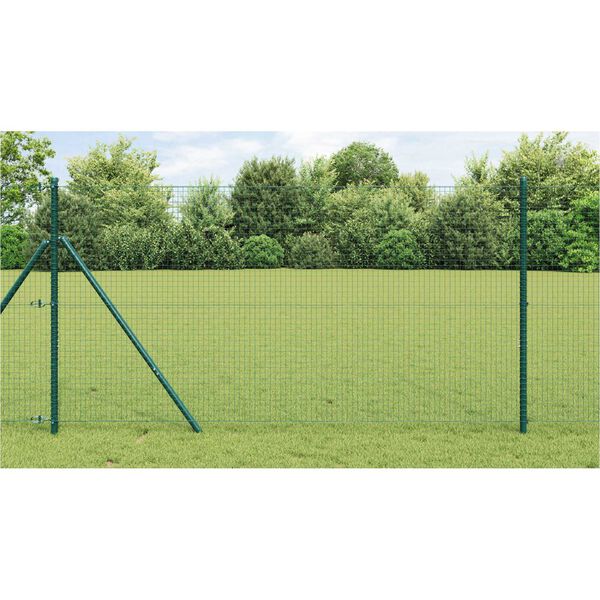 vidaXL Fence Post Green 10 x 1 m (25 x 25 mm mesh) Steel