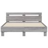 vidaXL Bed Frame with LED without Mattress Grey Sonoma 140x190 cm