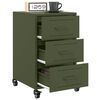 vidaXL Bedside Cabinet Olive Green 36x39x59 cm Steel