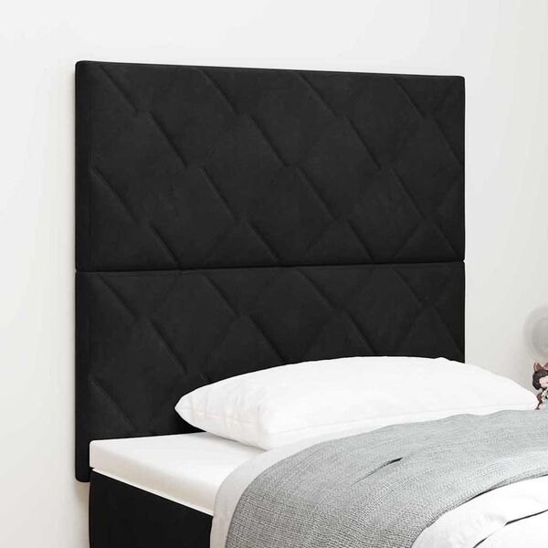 vidaXL LED Headboard with Headboard Black 90 cm Faux Leather