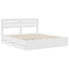vidaXL Bed Frame with Drawer White 200 x 200 cm Engineer Wood