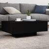 vidaXL Coffee Table with LED Lights Black 85x55x31 cm