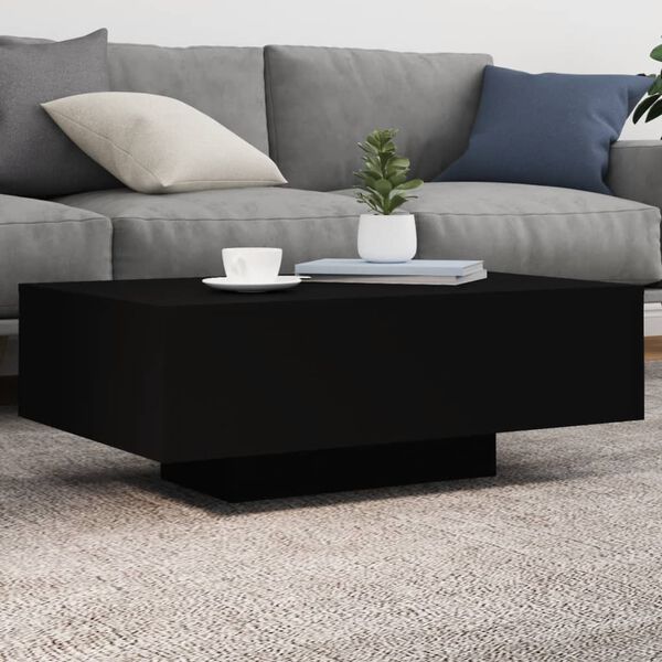vidaXL Coffee Table with LED Lights Black 85x55x31 cm