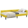 vidaXL Corner Bed Frame with Headboard Yellow 90 cm x 200 cm Velvet