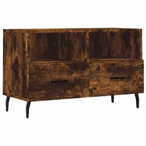 vidaXL TV Cabinet Smoked Oak 80x36x50 cm Engineered Wood