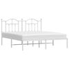 vidaXL Metal Bed Frame without Mattress with Headboard White 180x200cm